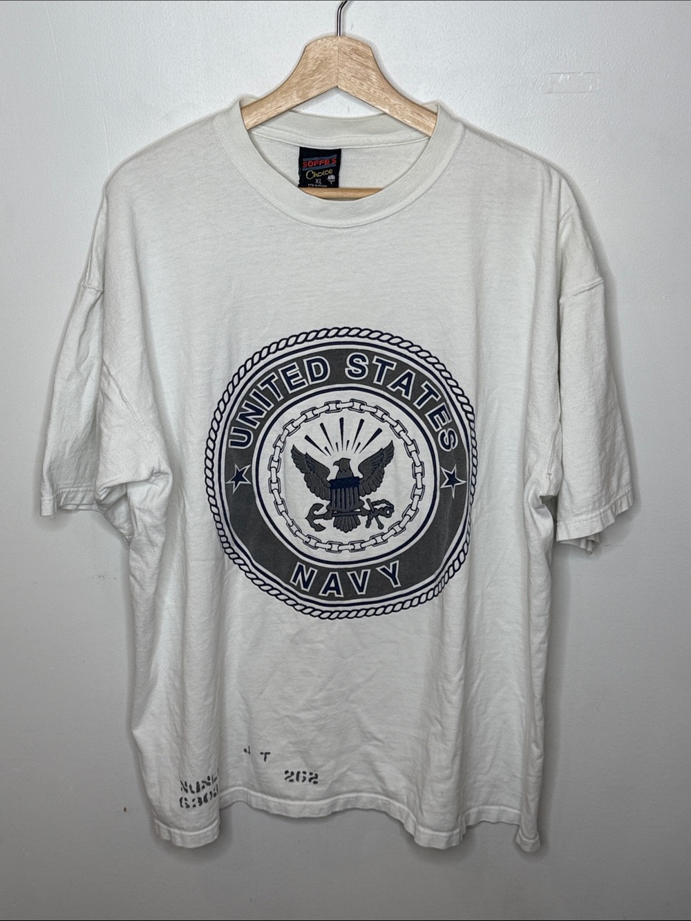 Vintage Soffe United States Navy White Graphic Tshirt